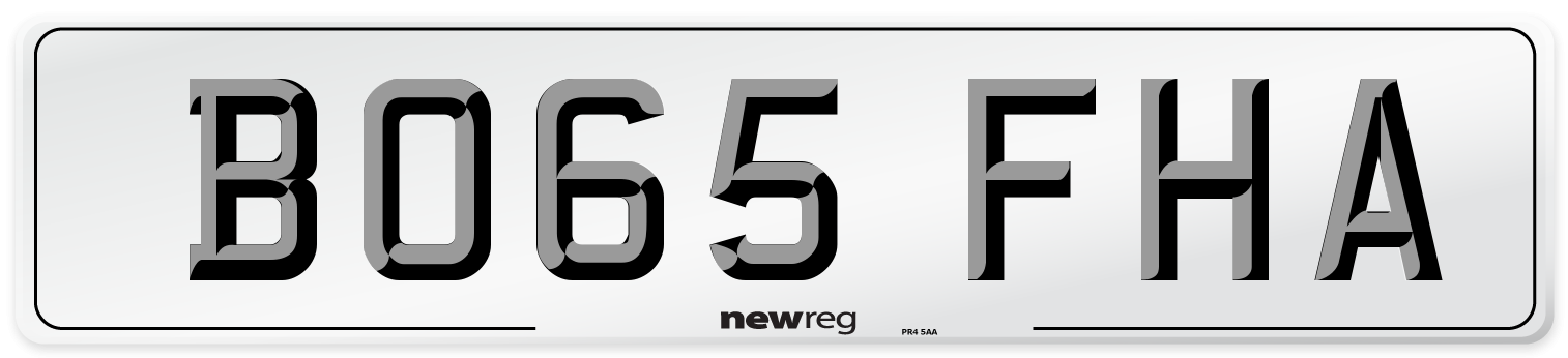 BO65 FHA Number Plate from New Reg